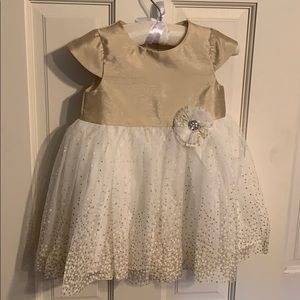 Gold and White Special Occasion Dress